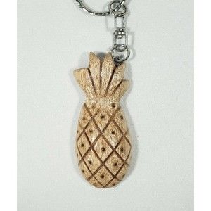 Wooden Pineapple Key Chains Jewelry Wood Hawaii Hawaiian Gifts Aloha Souvenirs